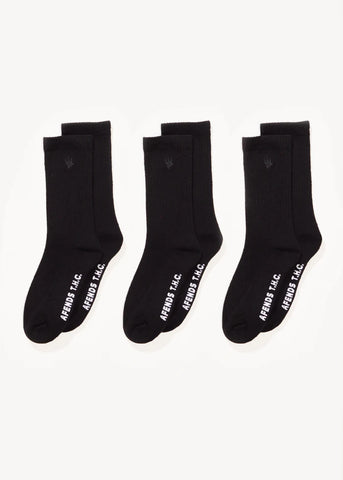 Flame Socks 3PK - Black