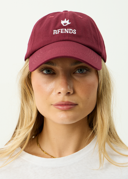 Burnin Six Panel Cap - Burgundy