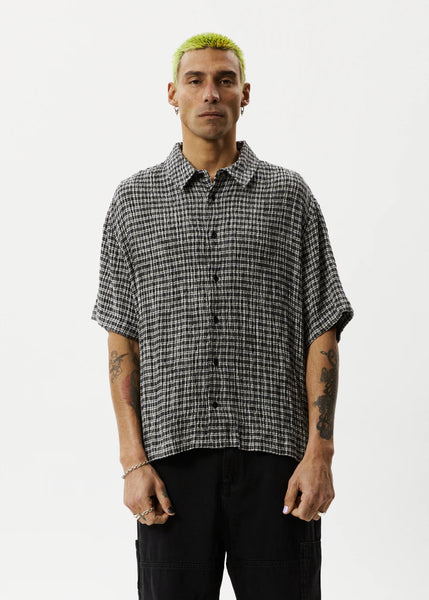 Asta Seersucker S/S Shirt - Steel Check