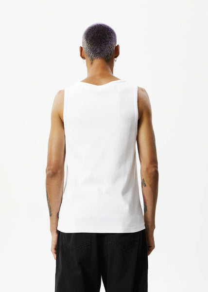 Paramount Recycled Ribbed Singlet - White