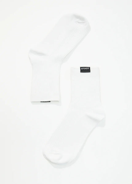 The Essential Hemp Crew Socks - White