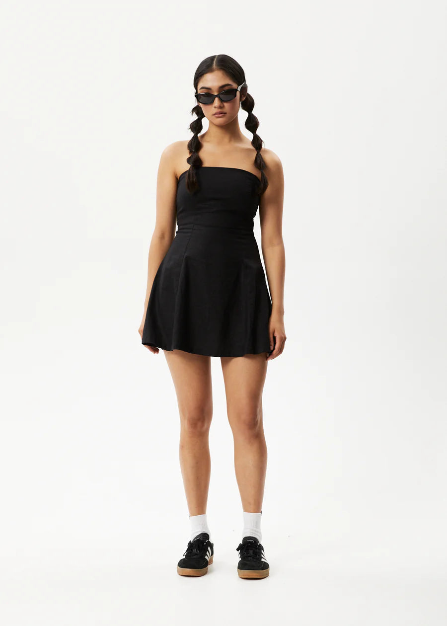 AFENDS Lilo Strapless Hemp Mini Dress - Black Sunfox Clothing AFENDS Lilo Strapless Hemp Mini Dress - Black Sunfox Clothing