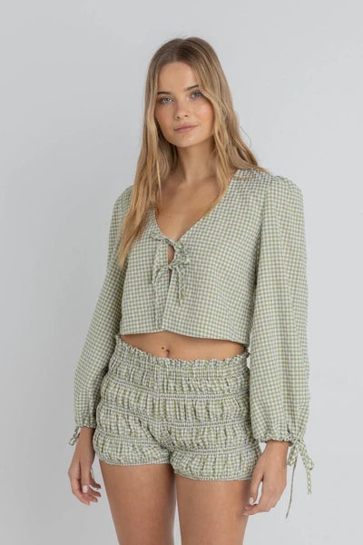 Lana Blouson Top - Green