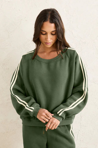 Contrast Sweatshirt - Hunter Green