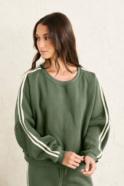 Contrast Sweatshirt - Hunter Green