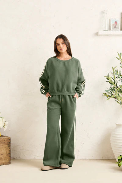 Contrast Sweatshirt - Hunter Green