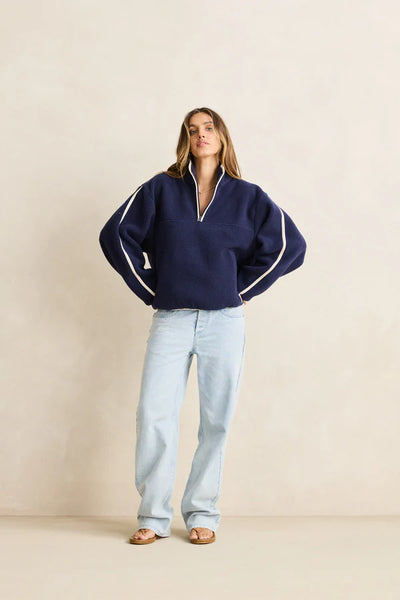 Camp Half Zip Sherpa Pullover - Ocean