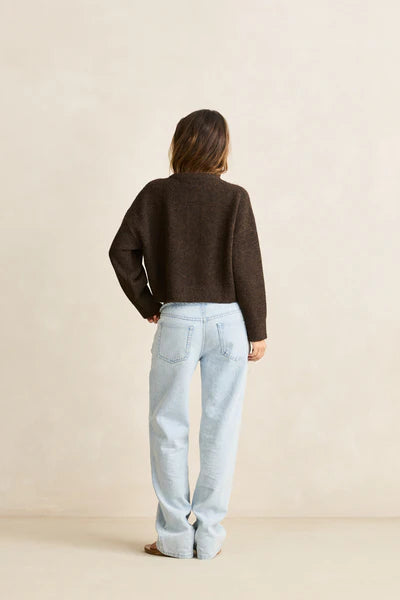 Estelle Fluffy Cardigan - Chocolate