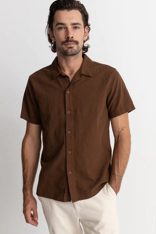 Classic Linen SS Shirt - Chocolate