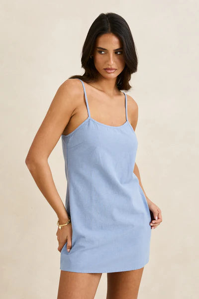 Classic Slip Dress - Steel Blue