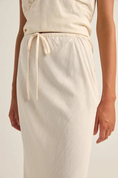 Bias Cut Maxi Skirt - Cream