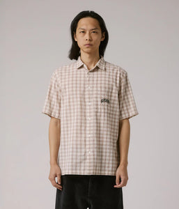 Manners Check SS Shirt - Taupe