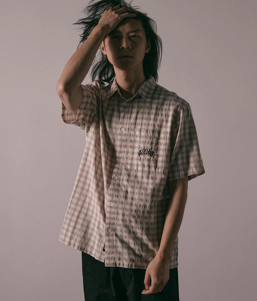 Manners Check SS Shirt - Taupe