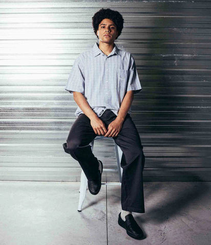 Manners Check SS Shirt - Blue