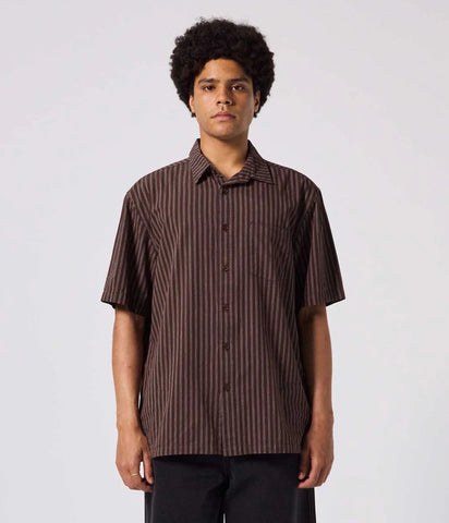Reynolds Striped SS Shirt - Brown