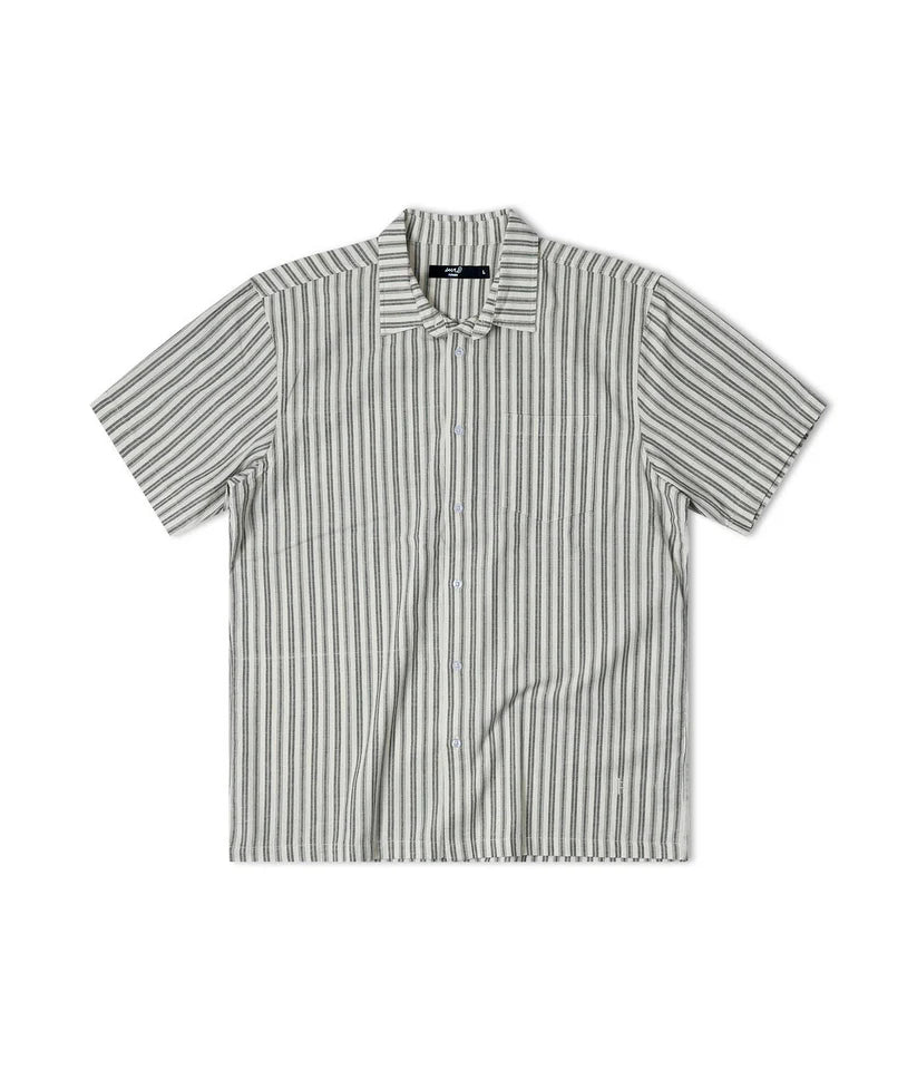 Reynolds Striped SS Shirt - Bone Green