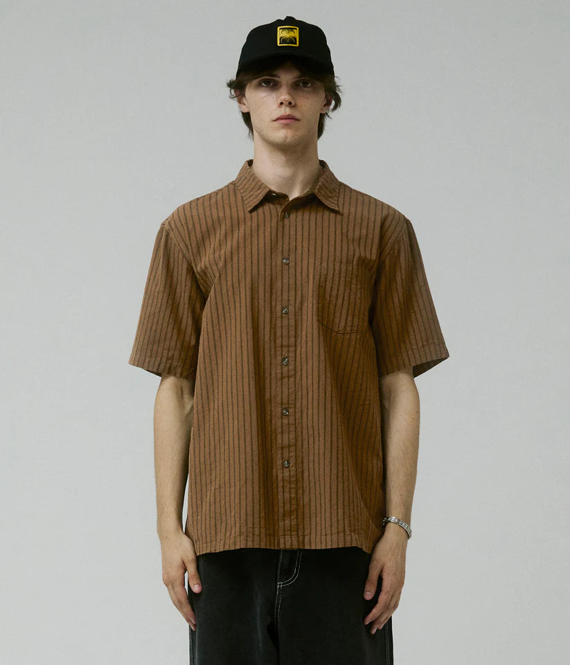 Reynolds Striped SS Shirt - Bark
