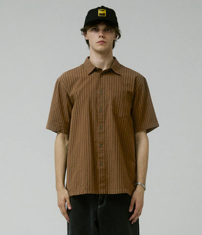Reynolds Striped SS Shirt - Bark