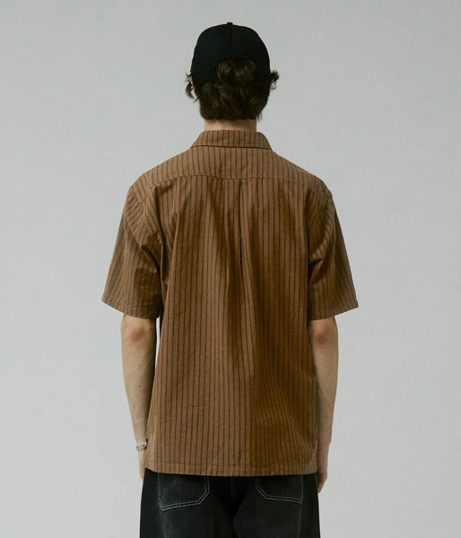 Reynolds Striped SS Shirt - Bark