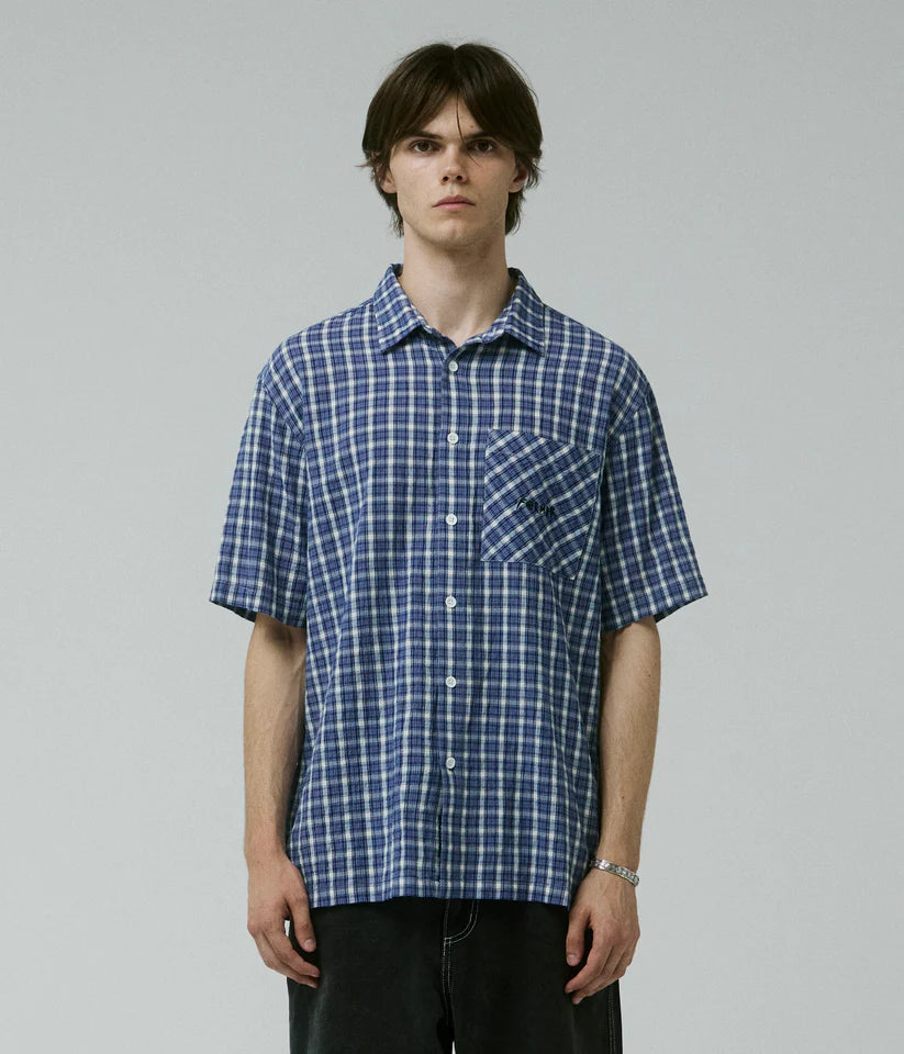 Manners Check SS Shirt - Vintage Navy