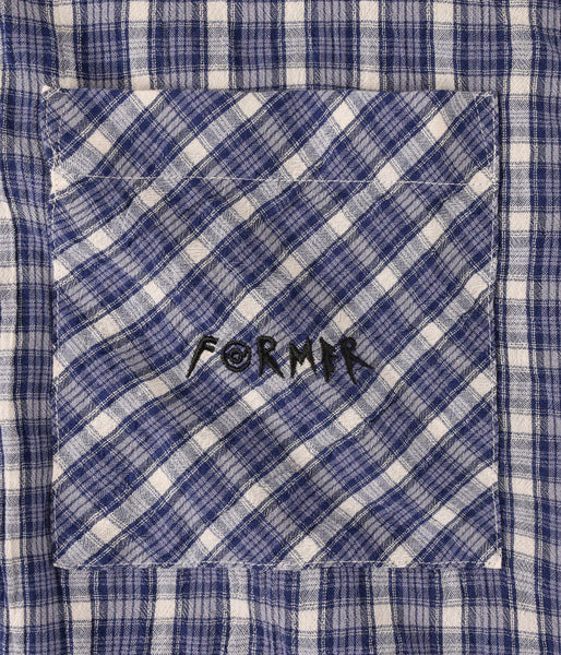 Manners Check SS Shirt - Vintage Navy