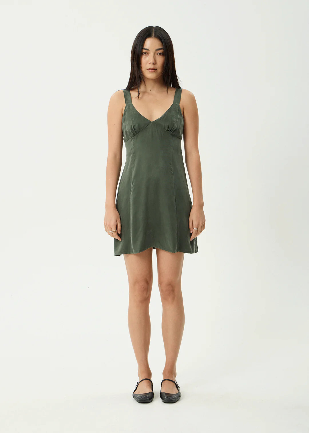 Gerry Cupro Mini Dress - Deep Green