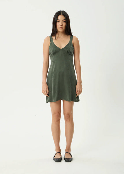 Gerry Cupro Mini Dress - Deep Green