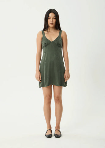 Gerry Cupro Mini Dress - Deep Green