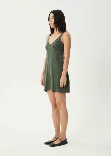 Gerry Cupro Mini Dress - Deep Green