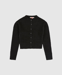 Fluffy Knit Cardigan - Black