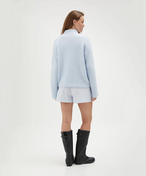 Mock Neck Knit - Blue