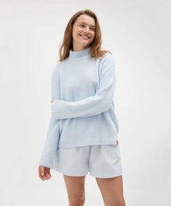 Mock Neck Knit - Blue