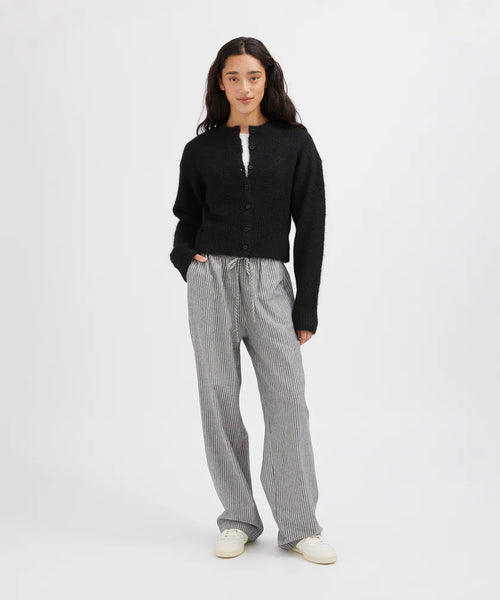 Fluffy Knit Cardigan - Black