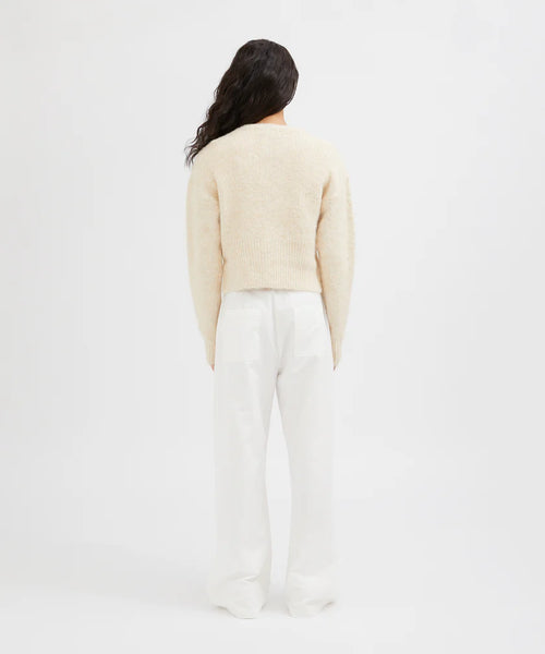 Fluffy Knit Cardigan - Oatmeal