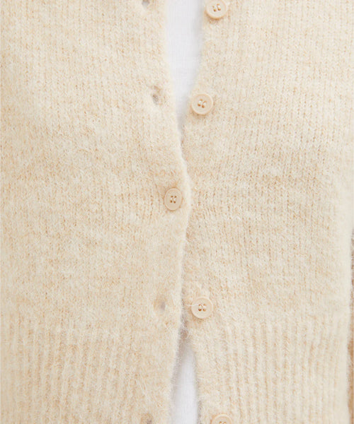 Fluffy Knit Cardigan - Oatmeal