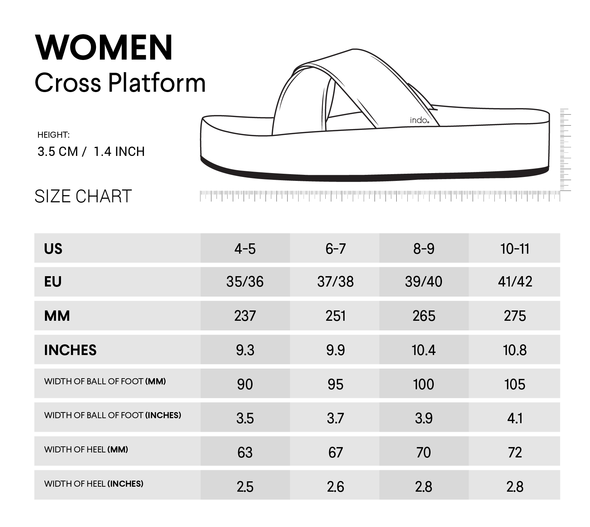 Women's Platform Cross Sneaker Sole  - Black
