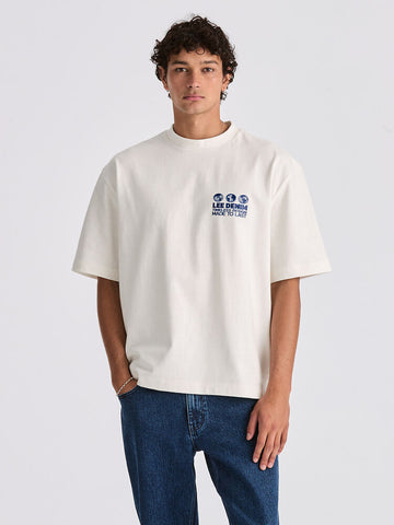 3 Worlds Boxcutter Tee - White