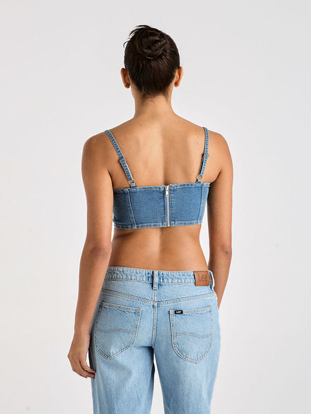 Natasha Crop Top - Hustler Blue