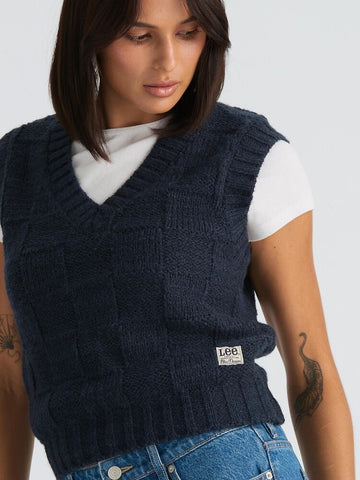 Crossroads Knit Vest - French Navy