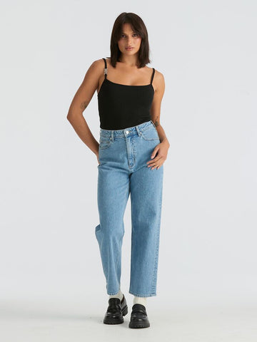 High Straight Crop Jeans - Blue Monday