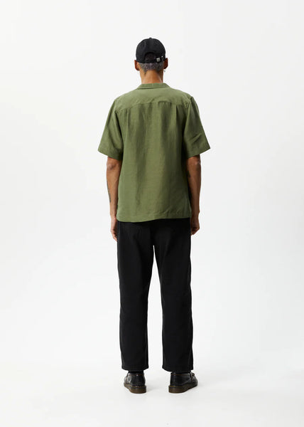 Hemp Cuban Short Sleeve Shirt - Military