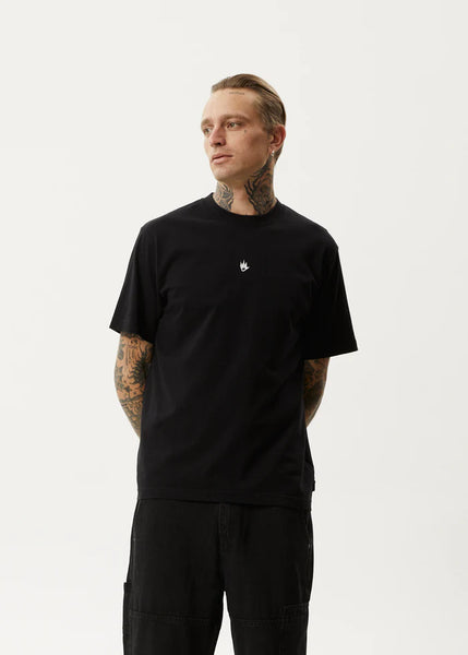 Flame Recycled Retro Fit Tee - Black