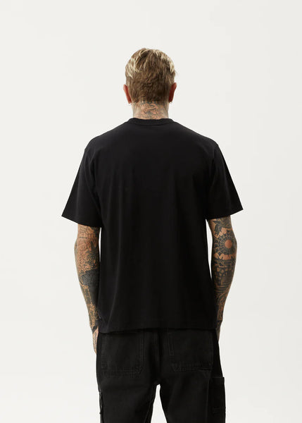 Flame Recycled Retro Fit Tee - Black