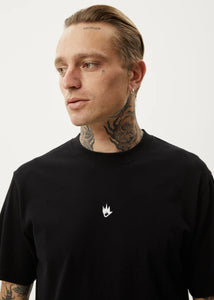 Flame Recycled Retro Fit Tee - Black