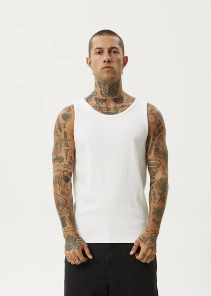 Paramount Recycled Ribbed Singlet - White