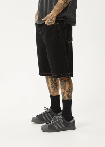 Lil C Denim Baggy Fit Short 22' - Washed Black