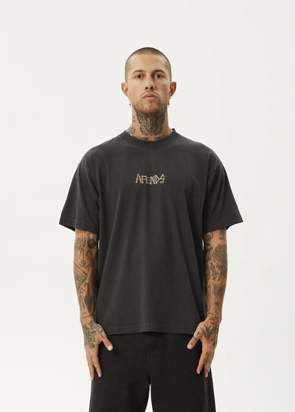 Crashed Out Boxy Tee - Stone Black