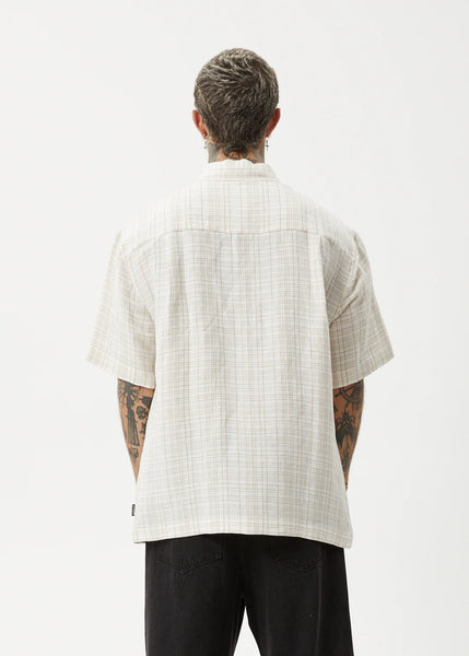 Criss Cross Hemp Short Sleeve Shirt - Taupe