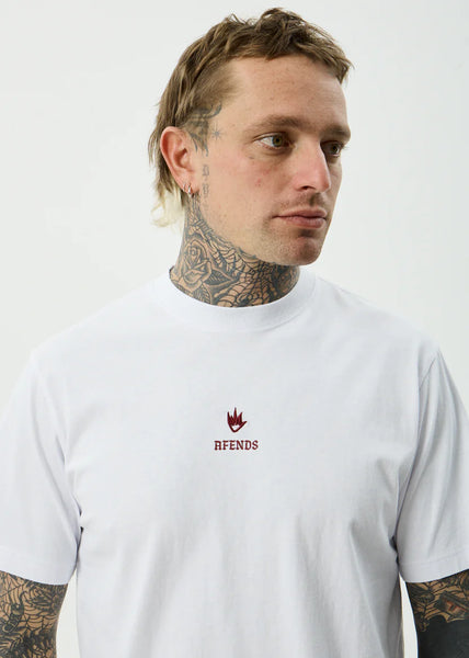 Burnin Recycled Retro Fit Tee  - White
