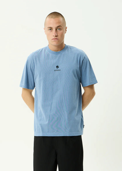 Burnin Recycled Retro Fit Tee  - Washed Slate Blue